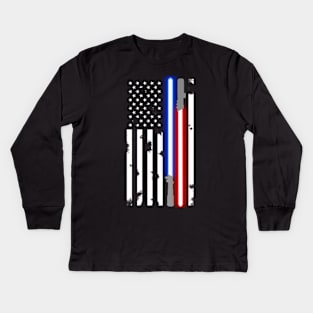 saber American flag Kids Long Sleeve T-Shirt